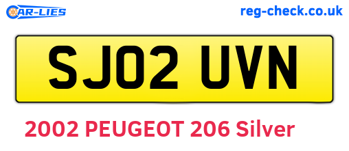 SJ02UVN are the vehicle registration plates.