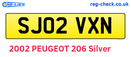 SJ02VXN are the vehicle registration plates.
