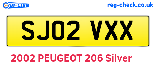 SJ02VXX are the vehicle registration plates.