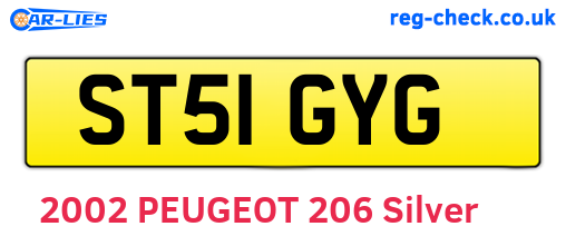 ST51GYG are the vehicle registration plates.