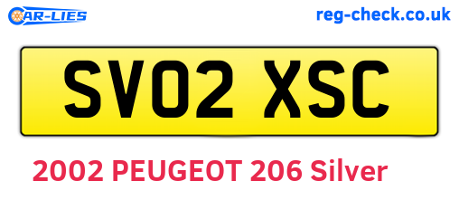 SV02XSC are the vehicle registration plates.