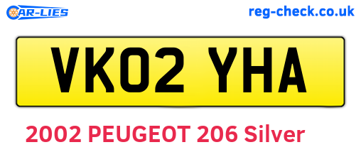 VK02YHA are the vehicle registration plates.