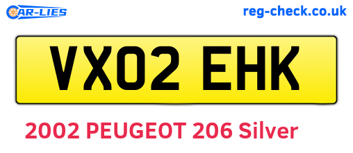 VX02EHK are the vehicle registration plates.