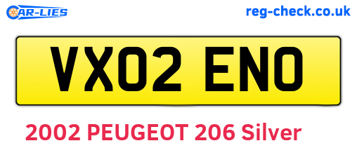 VX02ENO are the vehicle registration plates.
