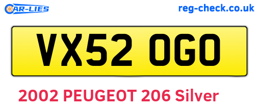 VX52OGO are the vehicle registration plates.