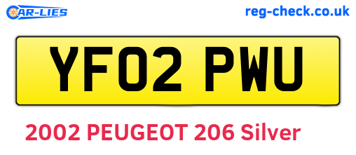 YF02PWU are the vehicle registration plates.