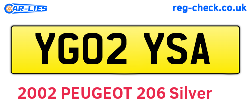 YG02YSA are the vehicle registration plates.