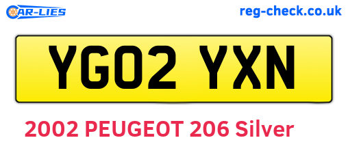 YG02YXN are the vehicle registration plates.