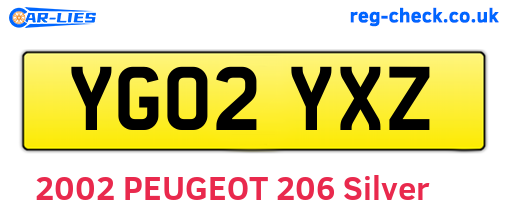 YG02YXZ are the vehicle registration plates.