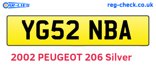 YG52NBA are the vehicle registration plates.