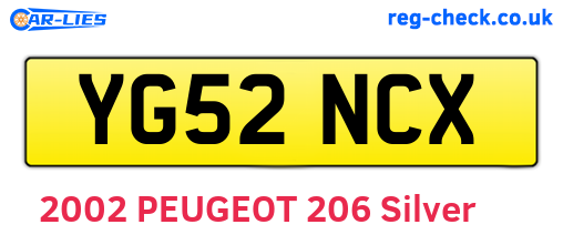 YG52NCX are the vehicle registration plates.