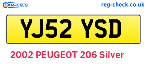 YJ52YSD are the vehicle registration plates.