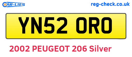YN52ORO are the vehicle registration plates.