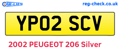 YP02SCV are the vehicle registration plates.