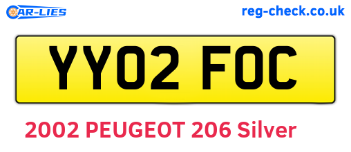 YY02FOC are the vehicle registration plates.