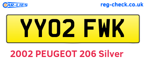 YY02FWK are the vehicle registration plates.