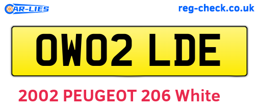 OW02LDE are the vehicle registration plates.