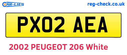 PX02AEA are the vehicle registration plates.