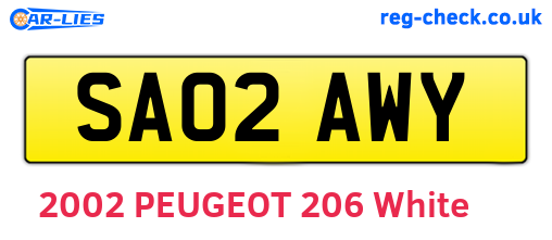 SA02AWY are the vehicle registration plates.