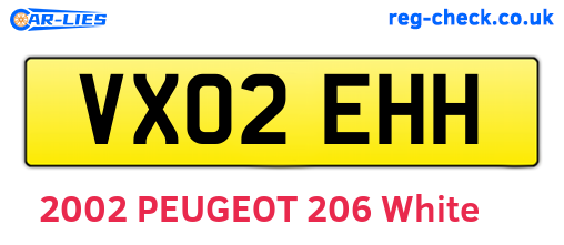 VX02EHH are the vehicle registration plates.