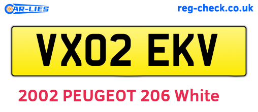 VX02EKV are the vehicle registration plates.