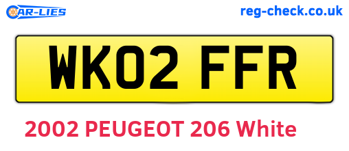 WK02FFR are the vehicle registration plates.