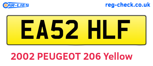 EA52HLF are the vehicle registration plates.