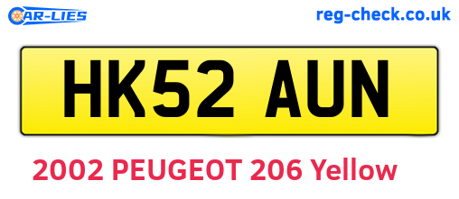 HK52AUN are the vehicle registration plates.