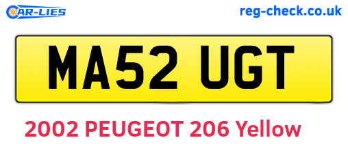 MA52UGT are the vehicle registration plates.