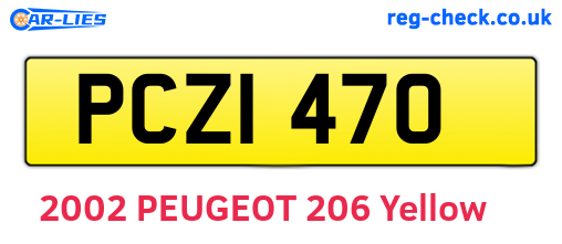 PCZ1470 are the vehicle registration plates.