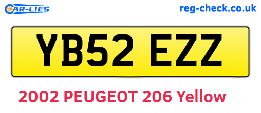 YB52EZZ are the vehicle registration plates.