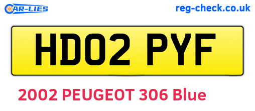 HD02PYF are the vehicle registration plates.