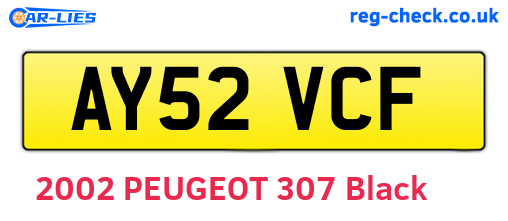 AY52VCF are the vehicle registration plates.