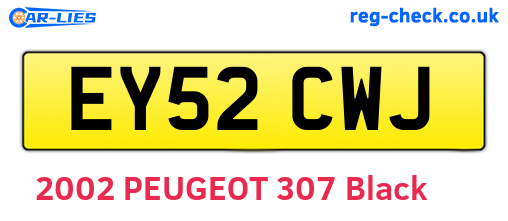 EY52CWJ are the vehicle registration plates.