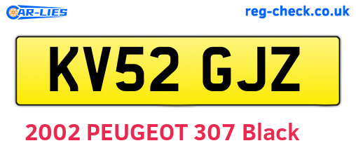 KV52GJZ are the vehicle registration plates.