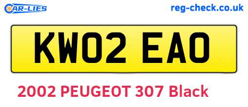KW02EAO are the vehicle registration plates.