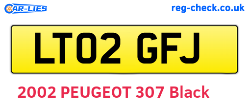 LT02GFJ are the vehicle registration plates.