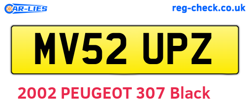 MV52UPZ are the vehicle registration plates.