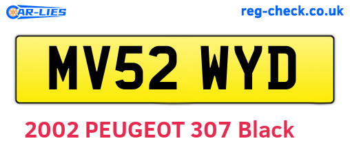 MV52WYD are the vehicle registration plates.