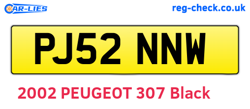 PJ52NNW are the vehicle registration plates.
