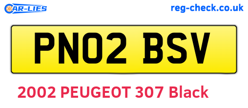 PN02BSV are the vehicle registration plates.