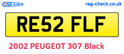 RE52FLF are the vehicle registration plates.