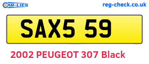 SAX559 are the vehicle registration plates.