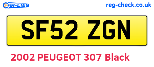 SF52ZGN are the vehicle registration plates.