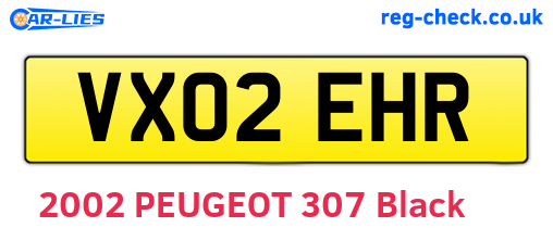 VX02EHR are the vehicle registration plates.