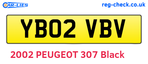 YB02VBV are the vehicle registration plates.