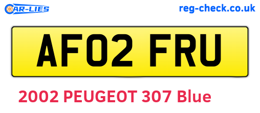 AF02FRU are the vehicle registration plates.