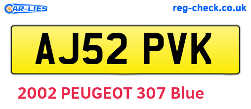 AJ52PVK are the vehicle registration plates.