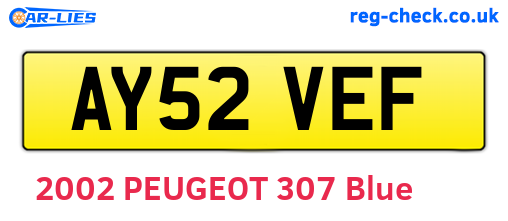 AY52VEF are the vehicle registration plates.