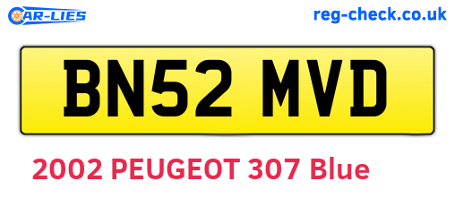 BN52MVD are the vehicle registration plates.